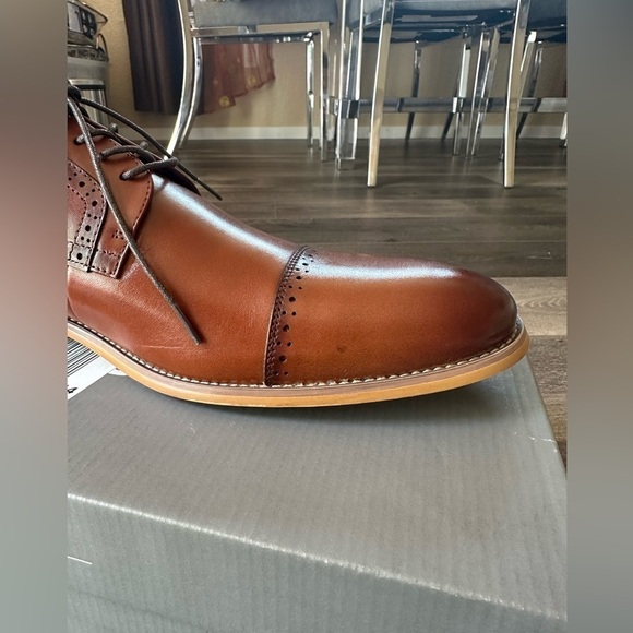 Stacy Adams lace up round toe men’s shoes cognac 13M - Picture 7 of 9